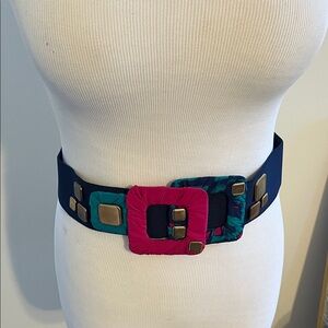 1980s vintage Colorful Geometric Women's elastic Belt
